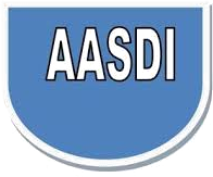 Logo de l’AASDI : un écusson bleu portant le sigle AASDI en lettres blanches