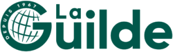 Logo de La Guilde : un globe stylisé vert entouré de la mention « Depuis 1967 », suivi du nom La Guilde